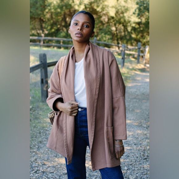 Rachel Pally Phoenix Jacket in Clay Lattice in One Size Fits Most - Picture 1 of 12
